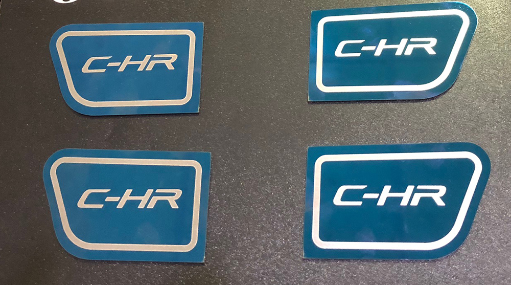 ブルー★ドア インナー ハンドル プレート カバートヨタ CHR C-HR 4枚 ステンレス_画像2
