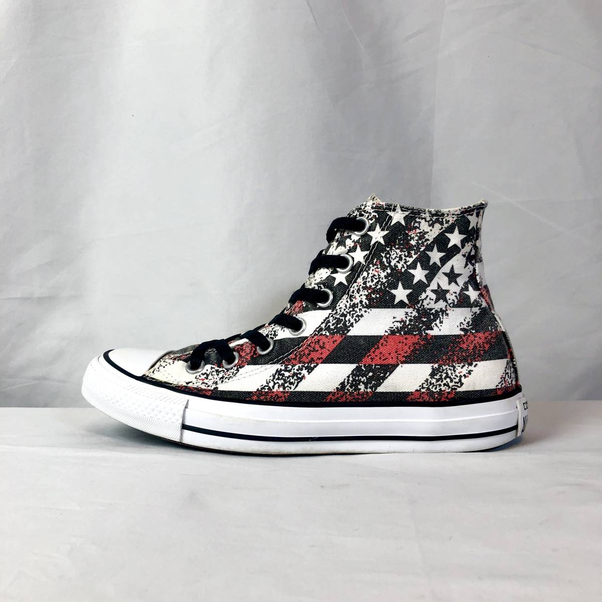 ★CONVERSE★USA 24.5cm ハイカットスニーカー コンバース オールスター レディース Chuck Taylor ブラック７ホールシューズ S369