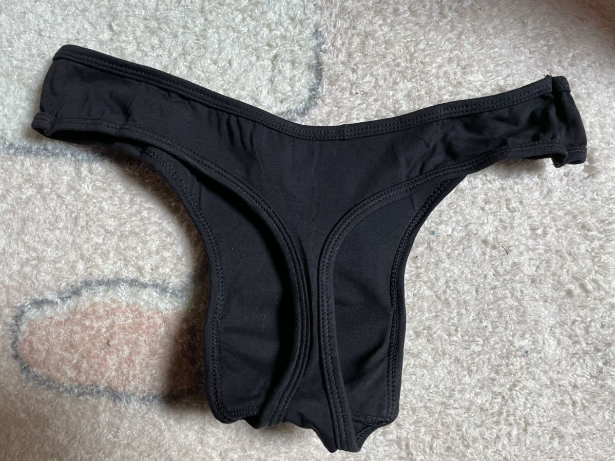 カバーパンツ 男性用 前閉じ レース男の娘パンツ 女装用 性転換 一片式 ブラックサイズ XLの画像2