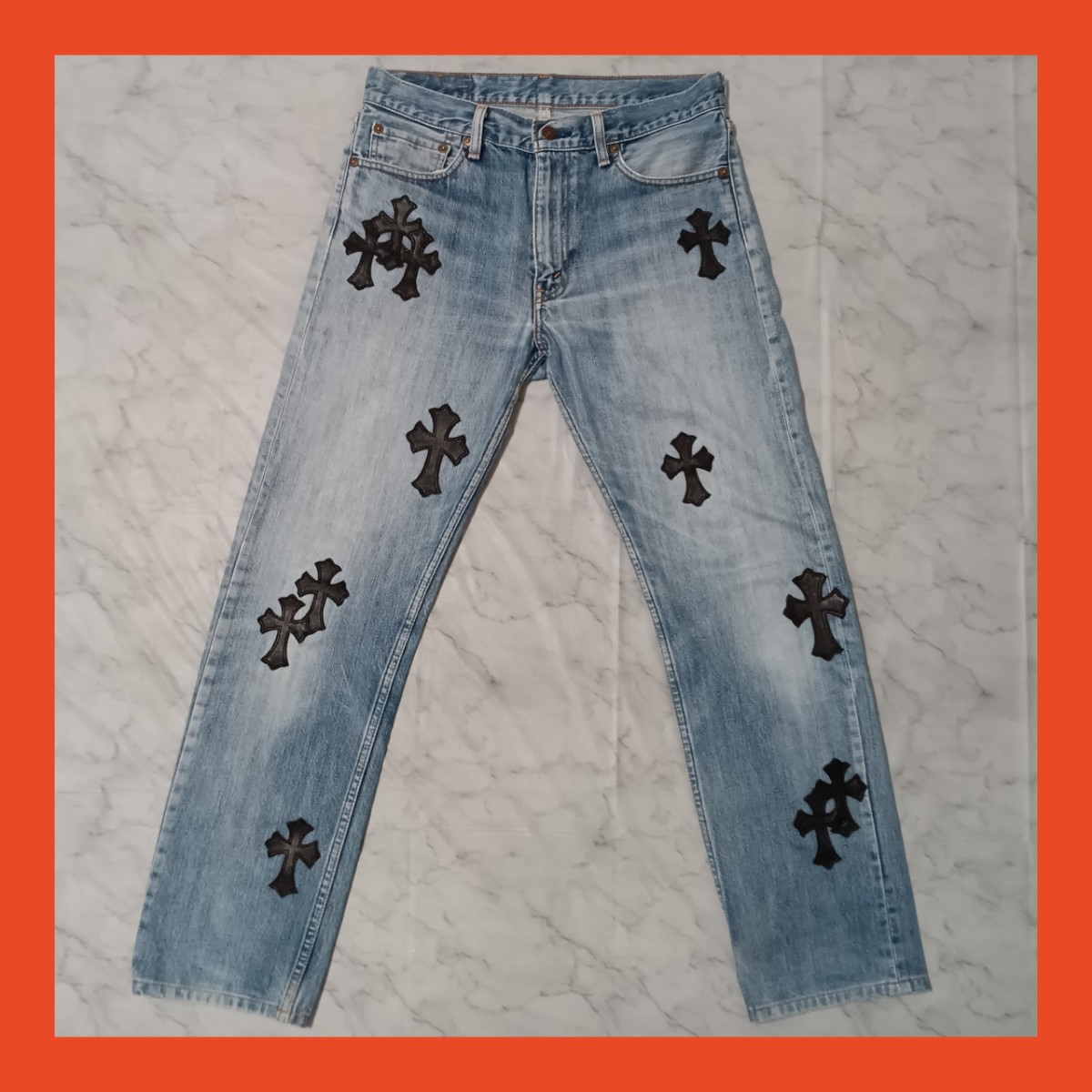 Levi's 505-03(W33 / 82cm)クロスパッチカスタム | labiela.com