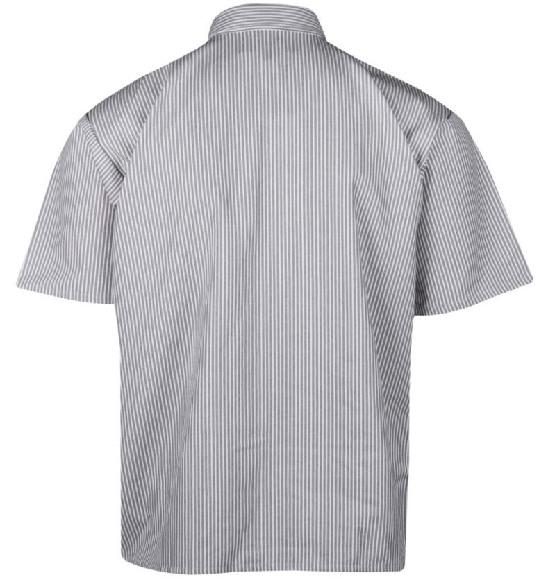 送料無料！ BEN DAVIS ベンデイビス ハーフジップ ワークシャツ 半袖 GREY ストライプ M_画像2
