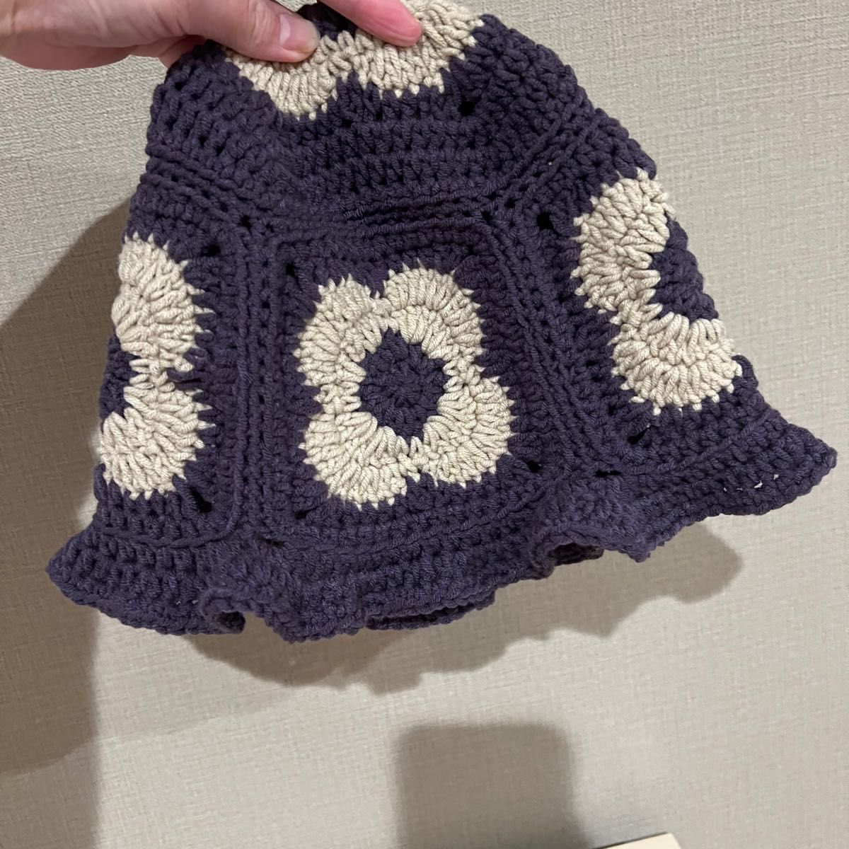 クロシェハット crochet hat フラワーモチーフ グラニースクエア