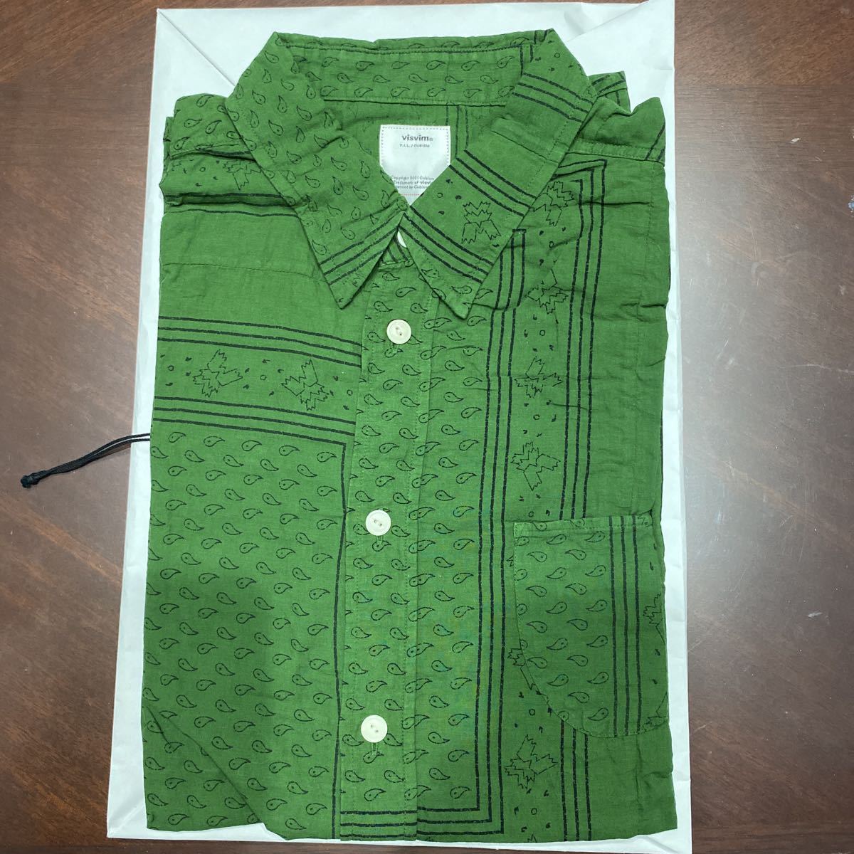 visvim LUMBER L/S BANDANA P.W. (N.D.) GREEN size2 | www.xttextil