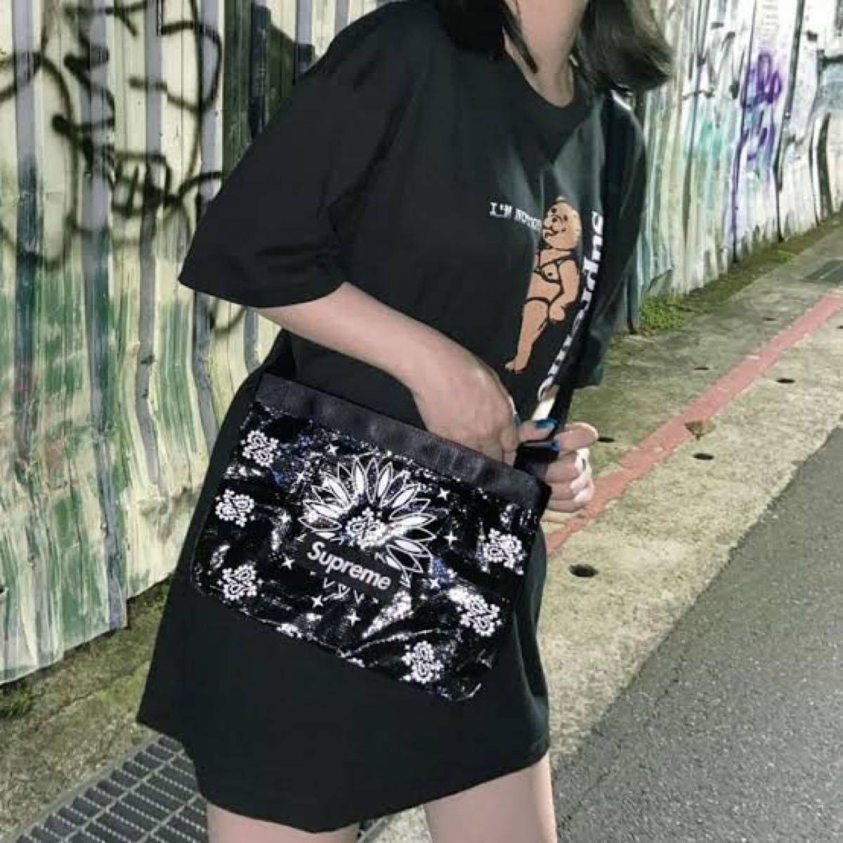 supreme Bandana Tarp Side Bag 2021ss ブラック 黒 トートバッグ