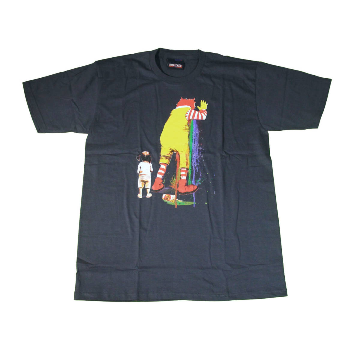 マクドナルド ジャンクフード ジョーク ハンバーガー ストリート系 おもしろTシャツ メンズTシャツ 半袖 ダークグレー ★N320M_画像1