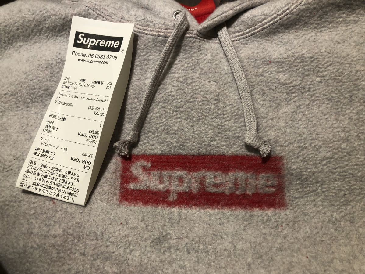 ヤフオク! - 新品 グレーL 23SS Inside Out Box Logo Hooded