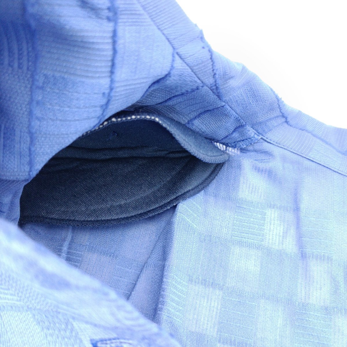 remalon レマロン シャツジャケット ロングブラウス 19号 プレタポルテ 高級婦人服 綿100％ 日本製 ゆったりサイズ レディース 青 未使用_画像8
