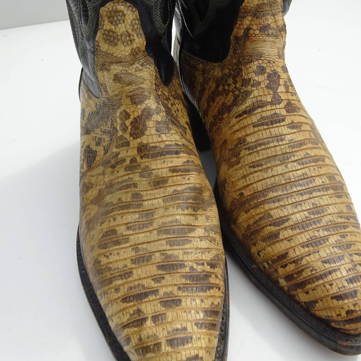 Tony Lama Tony Lama lizard leather Lizard . Sune -k western boots USA made 8E 25.5. corresponding original leather kau Boy Vintage reptiles 