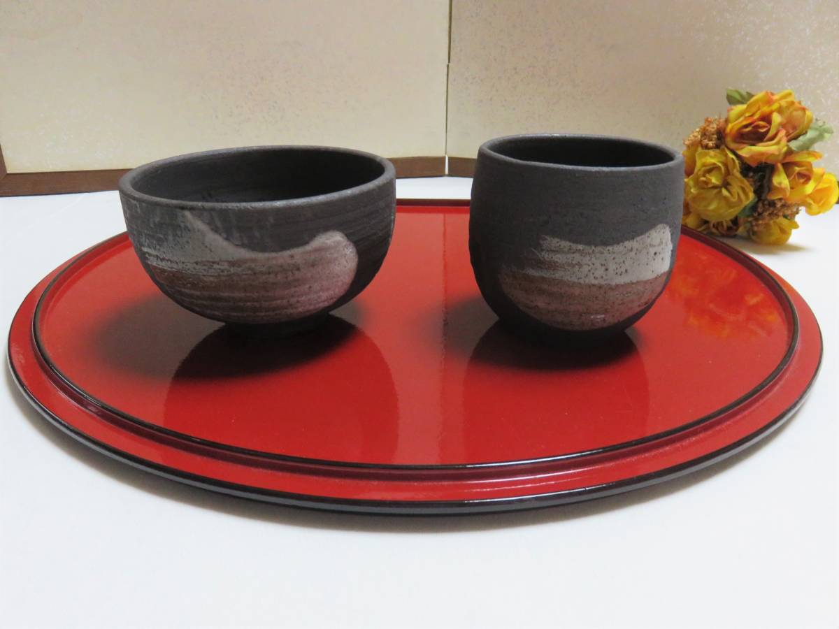 ★未使用の品★【  ③ 陶器製  飯茶碗 ＆ 湯呑    2点セット  】 の画像1