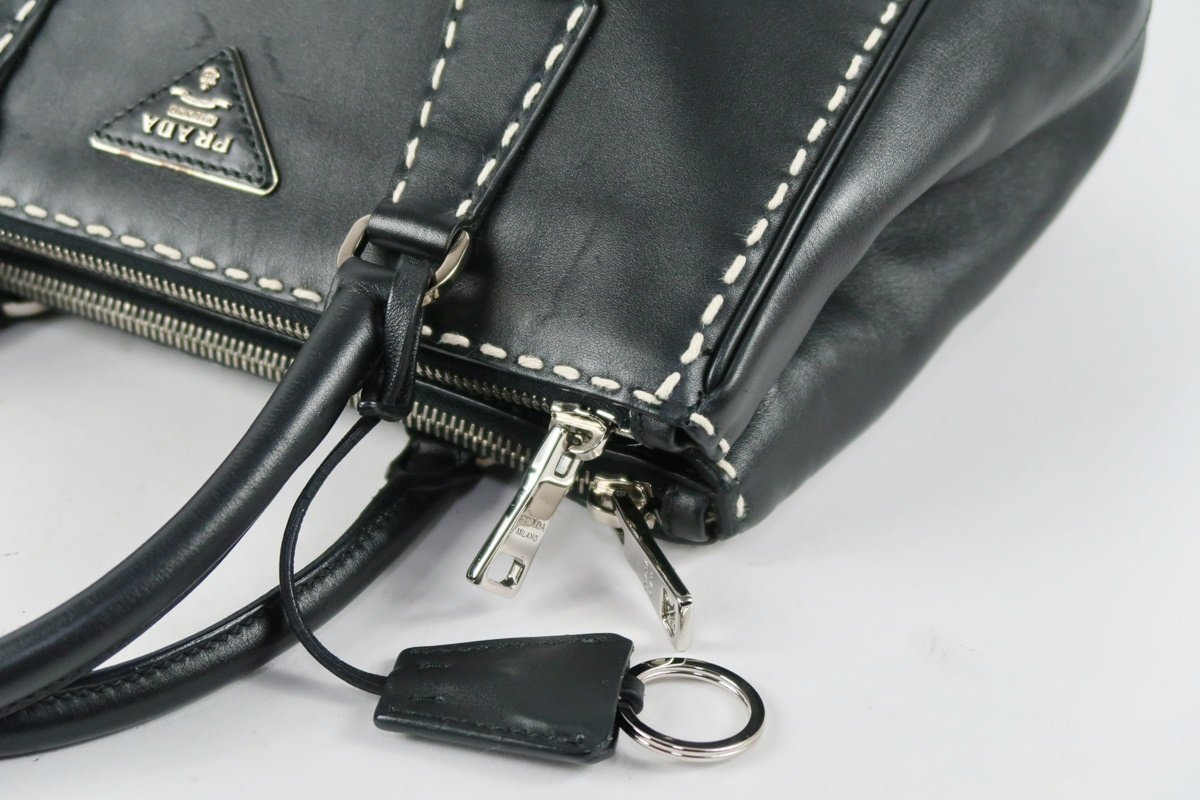 超美品】PRADA プラダ ステッチ 2WAYショルダーバッグ ハンド レザー