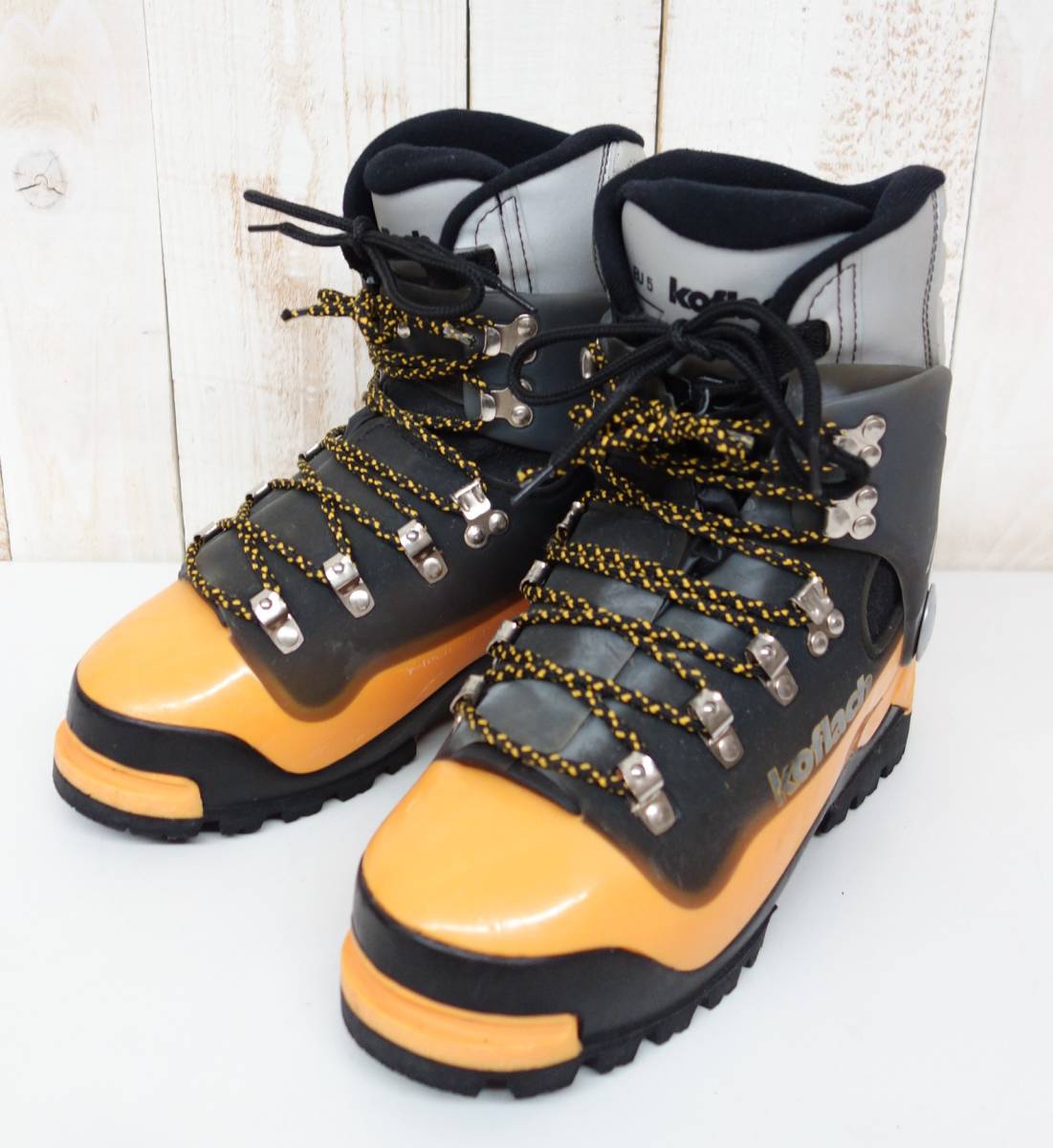  mountain ski mountain climbing back Country *Koflachkof rack *VERTECAL ski boots plastic boots * yellow / black * Vibram 