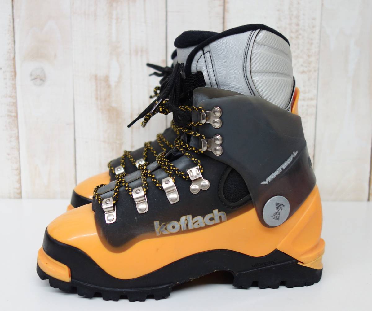  mountain ski mountain climbing back Country *Koflachkof rack *VERTECAL ski boots plastic boots * yellow / black * Vibram 