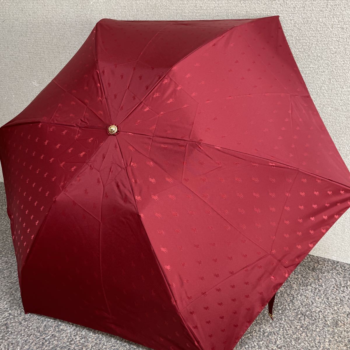 新品 ラルフローレン 傘 雨傘 折りたたみ傘 女性用 ポニー総柄 K_画像5