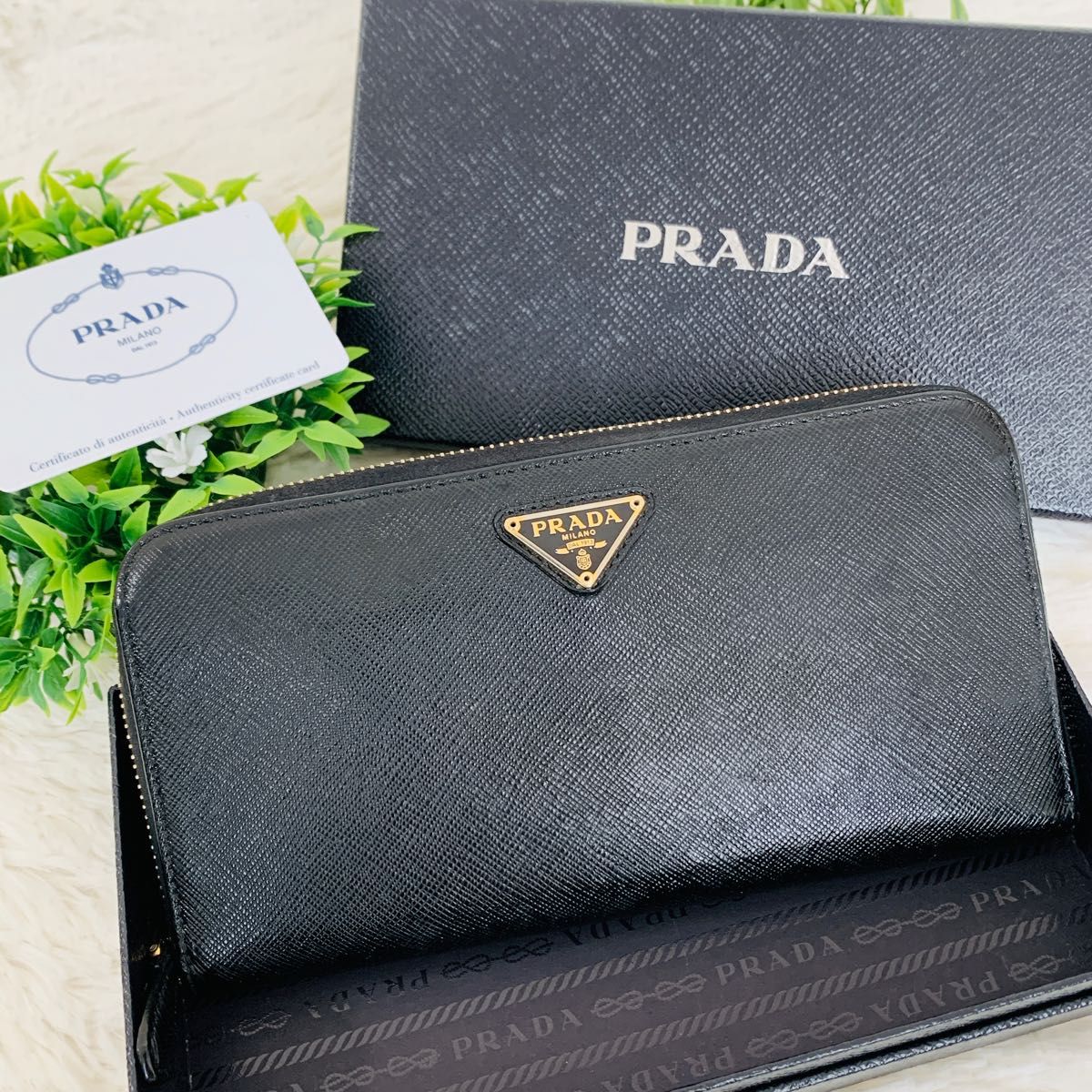 65%以上節約 プラダ PRADA ラウンドファスナー 長財布 ブラック