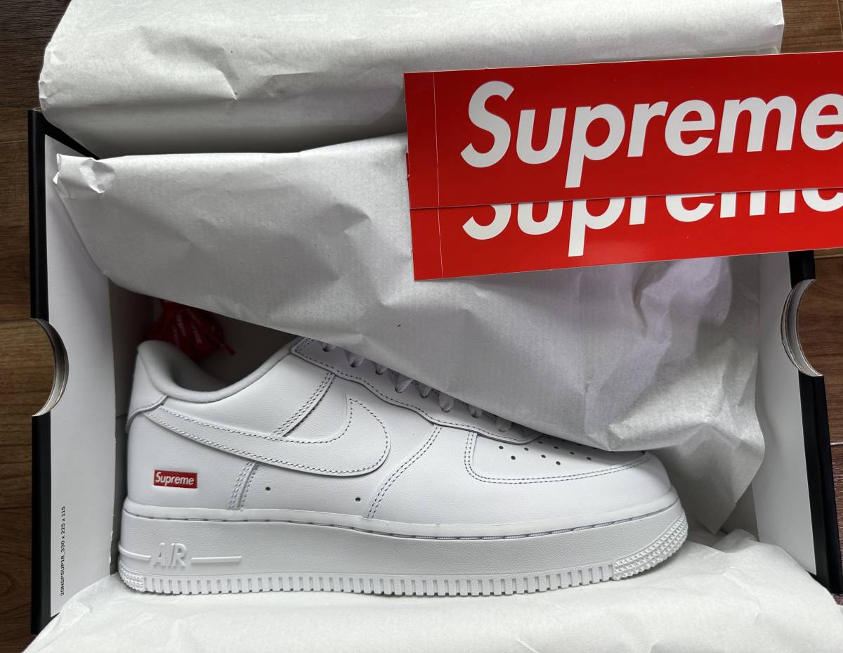 白 フリル付 Supreme Nike Air Force 1 US9 JP27cm - スニーカー