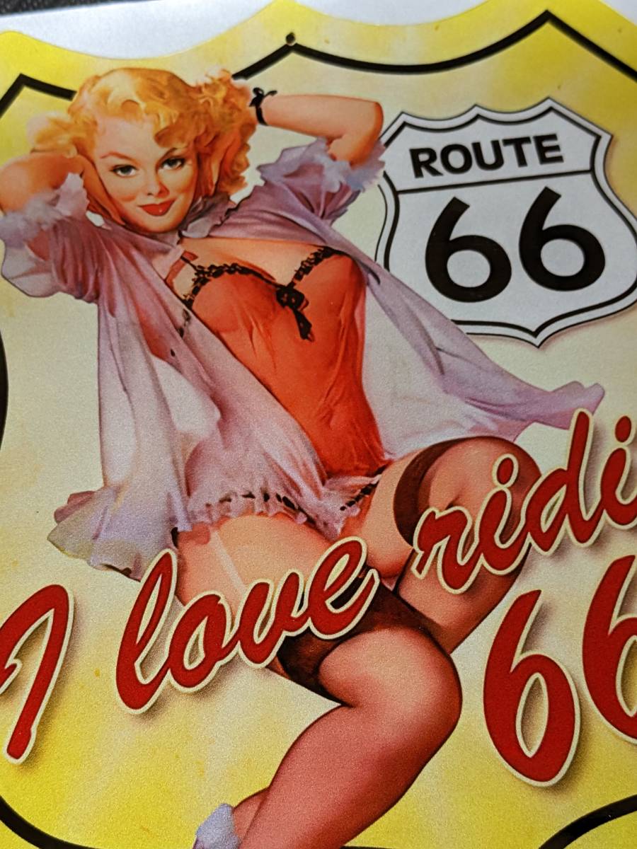 【再入荷　名作レアサイズ255㎜ｘ255㎜　ROUTE66　USA】アート　ピンナップガール★セクシーガール★セクシーステッカー★レトロ　ガレージ_画像3