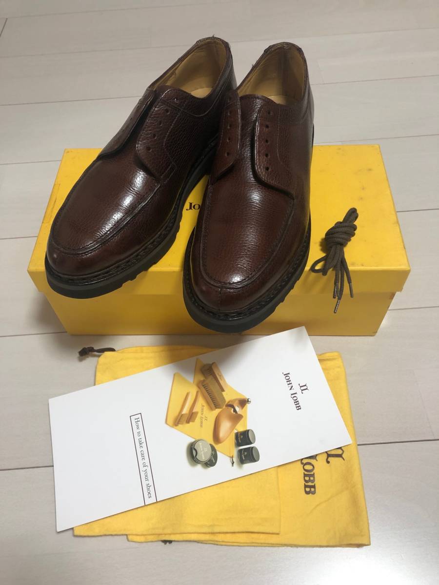 名作 JOHN LOBB HARDINGTON グレインレザー Uチップ レザーシューズ 8695 ジョンロブ ダークブラウン