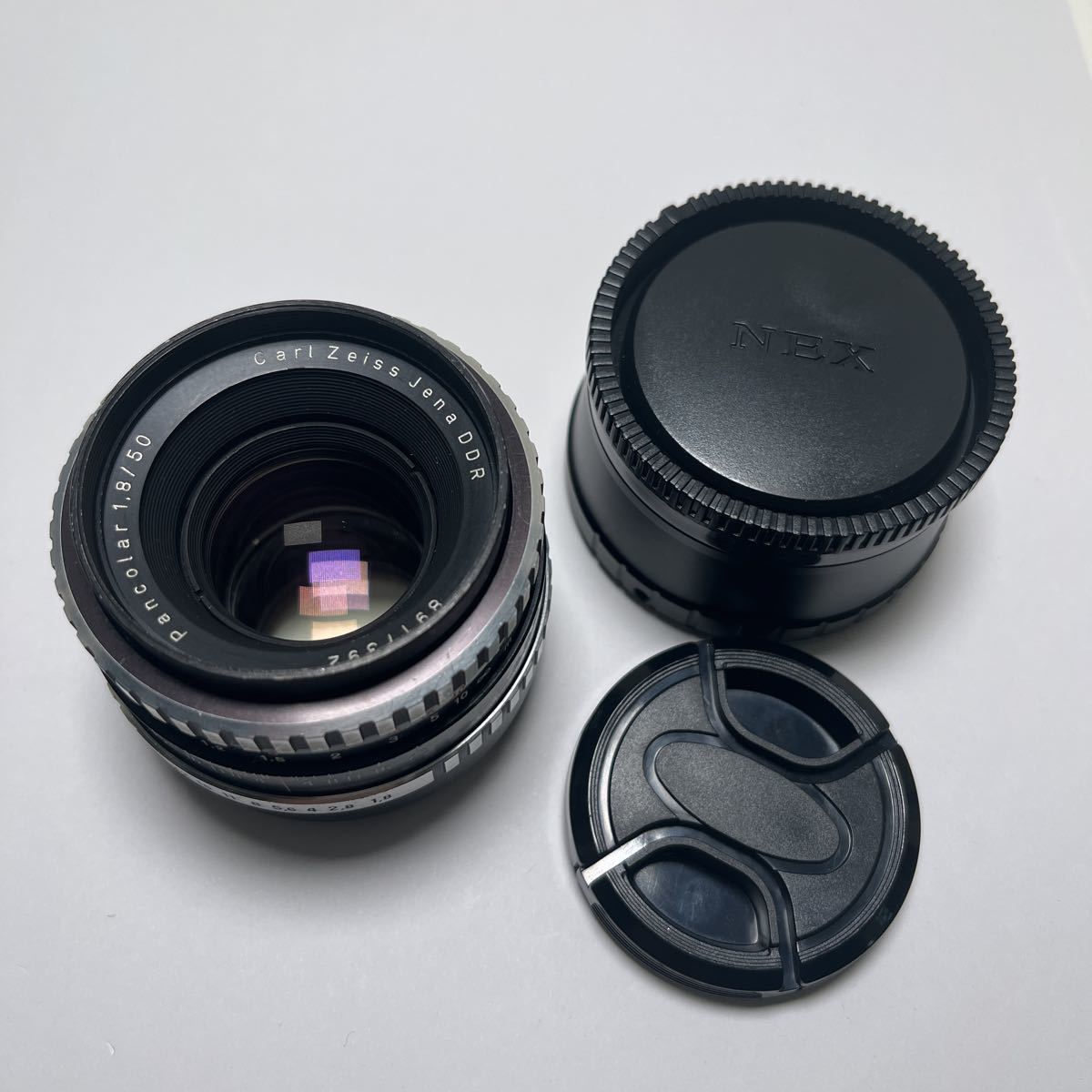 ⑦ 超貴重 Carl Zeiss aus JENA Pancolar 1.8/50 ゼブラ MADE IN DDR 旧東ドイツ製 M42-NEXマウント付　送料無料_画像1