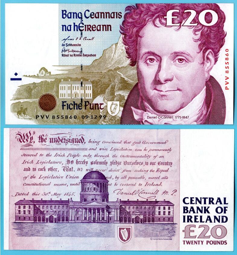 【アイルランド】◆1999年　政治家ダニエル・オコンネル　20ポンド　未使用