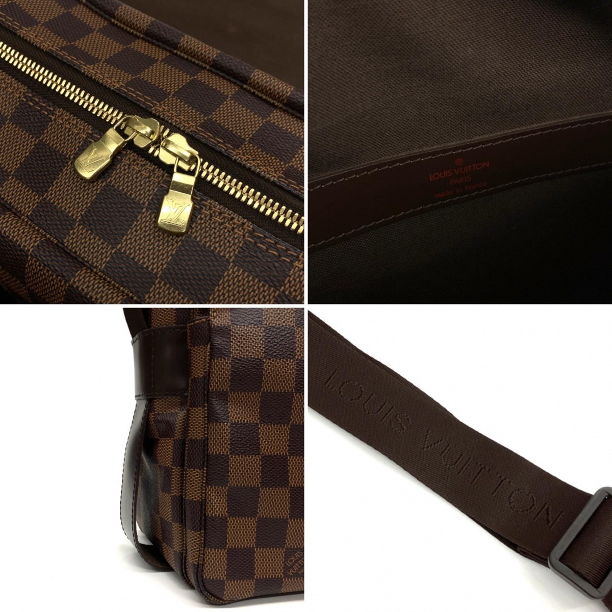 美品 LOUIS VUITTON ルイヴィトン N45255 ダミエ ナヴィグリオ メッセンジャーバッグ ショルダーバッグ PVC エベヌ_画像10