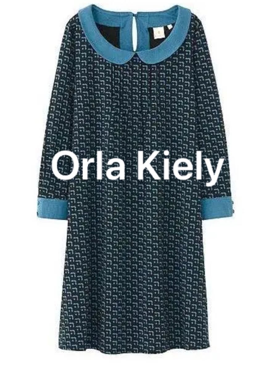 Orla Kiely オーラカイリーxユニクロ　丸襟 ワンピース　ブラック