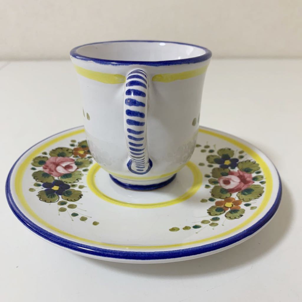  Italy made hand paint hand .. ceramics made cup cup & saucer T.G.M. ITALY 192/8 serial number entering tableware kitchen interior 