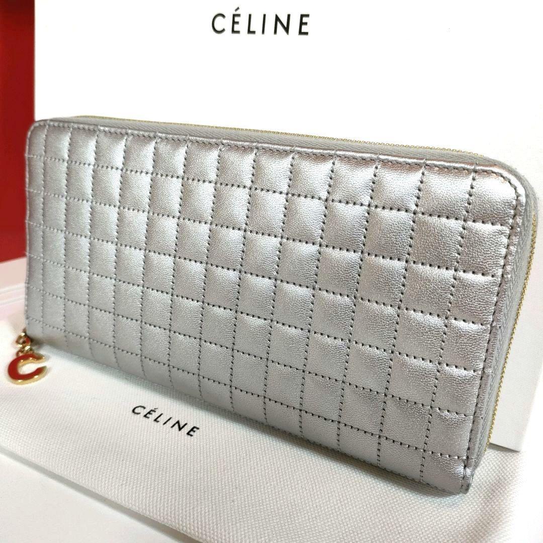 箱付 極美品 CELINE セリーヌ 長財布 10B553BFR キルティング ラウンド