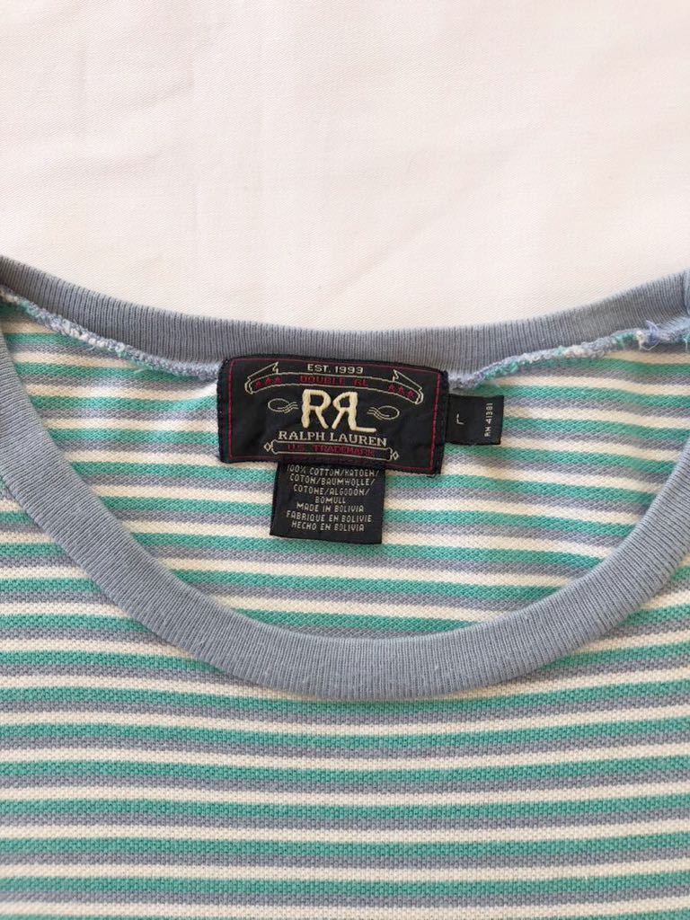 90s RRL ダブルアールエル 三ツ星タグ 半袖 Tシャツ ボーダー アメリカ ビンテージ ラルフローレン Polo by Ralph Lauren