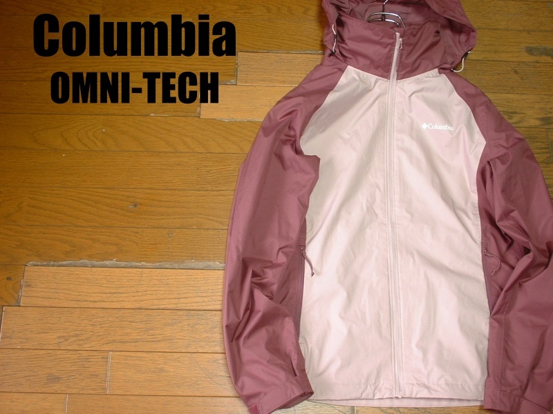 Columbia防水WATERPROOFマウンテンパーカーL美品OMNI-TECH正規コロンビアBREATHABLEワバシュ防水透湿機能ナイロンジャケット