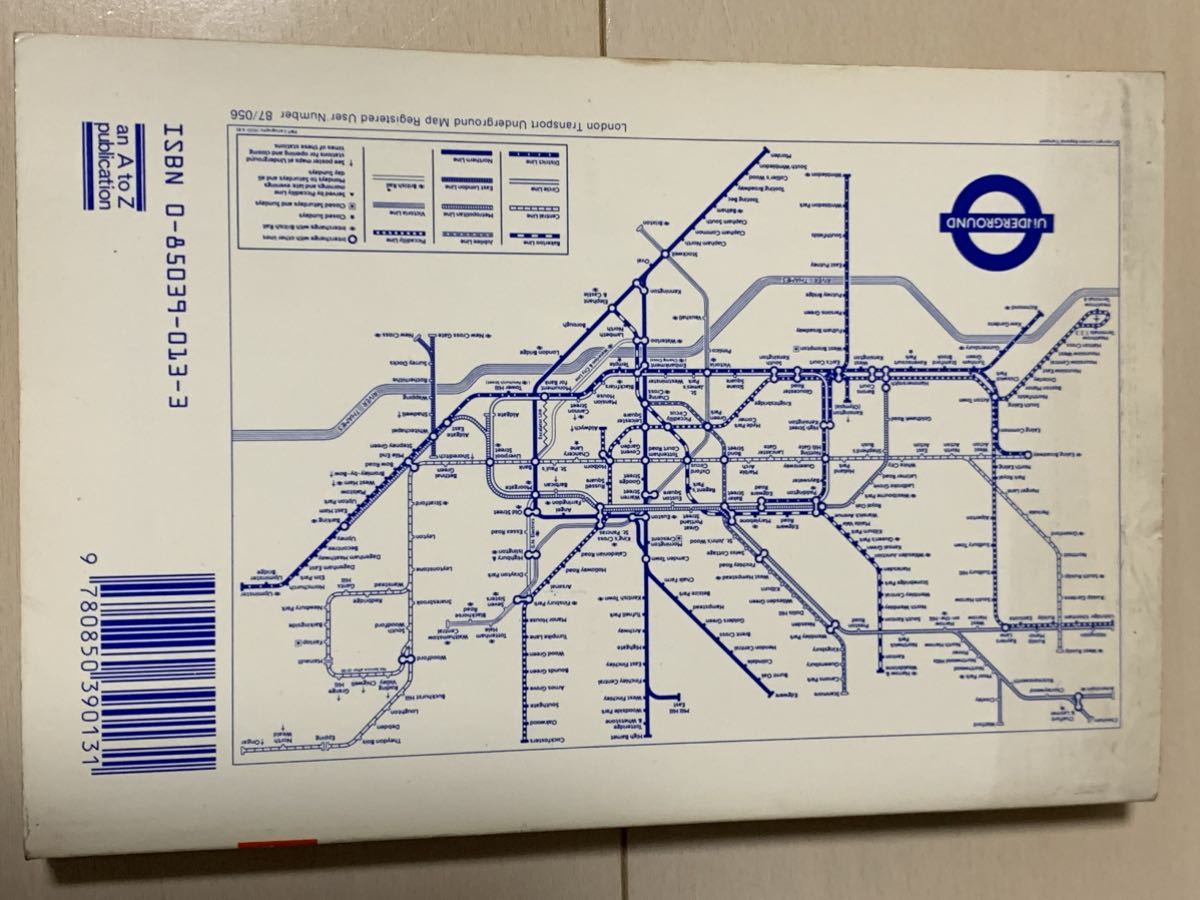 ロンドン　地図　ＡＺ　LONDON ストリート地図　ガイドブック　1988年　購入　AtoZ アンティーク