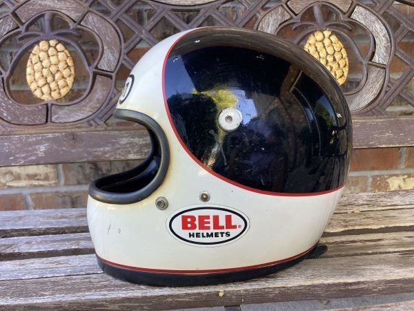 初期 BELL STAR ベルスター フルフェイス ヘルメット 7 1/8 Mシェル Vintage Helmet 族ヘル Norton ノートン_画像3