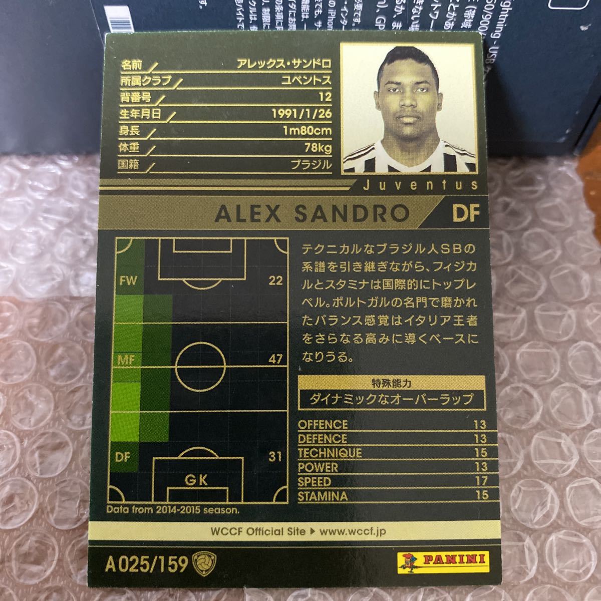 ◆WCCF 2015-2016 アレックス・サンドロ ALEX SANDRO Juventus◆_画像2