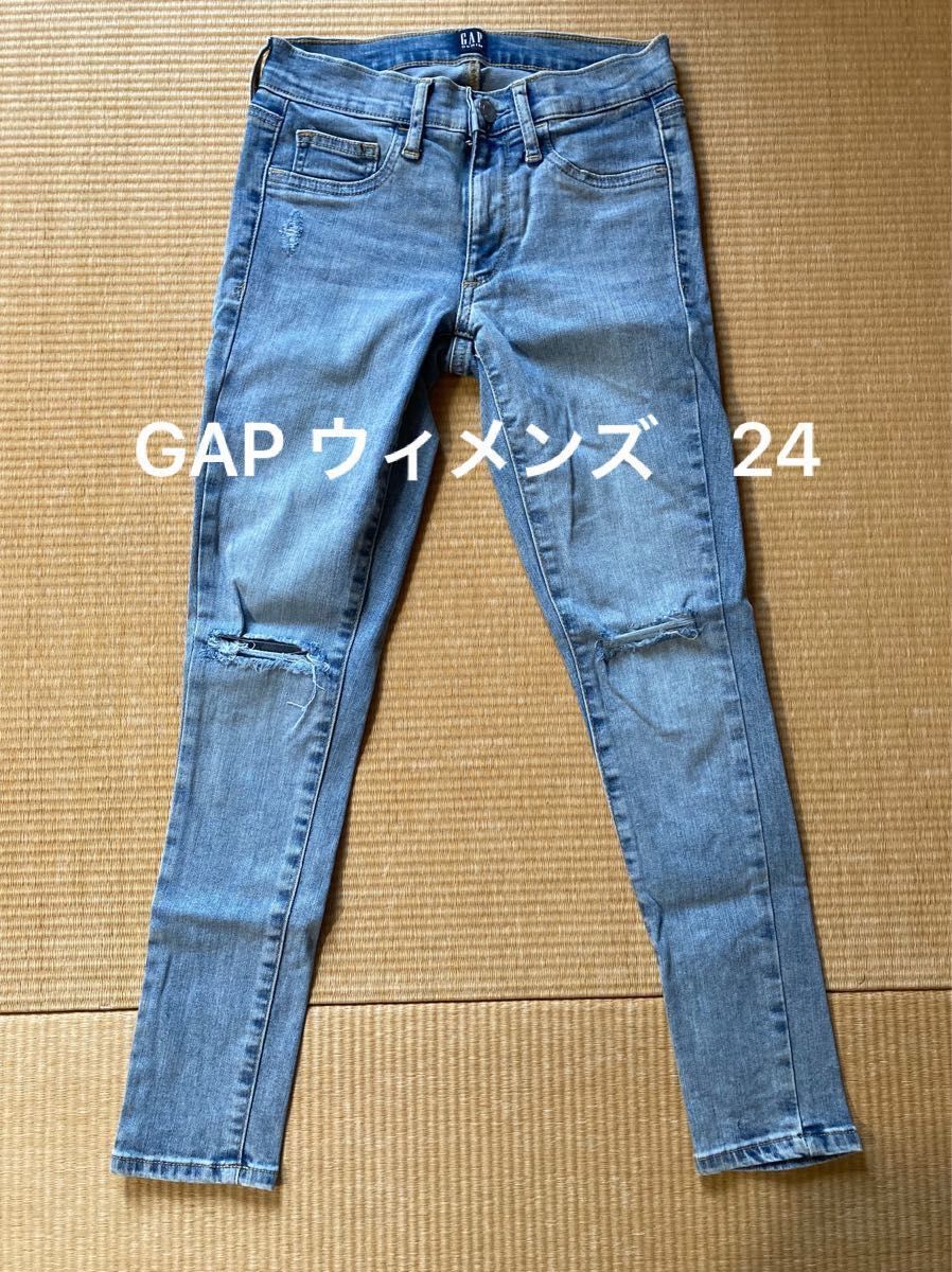 【美品】GAP ウィメンズ　ダメージ加工　ストレッチデニムスキニー