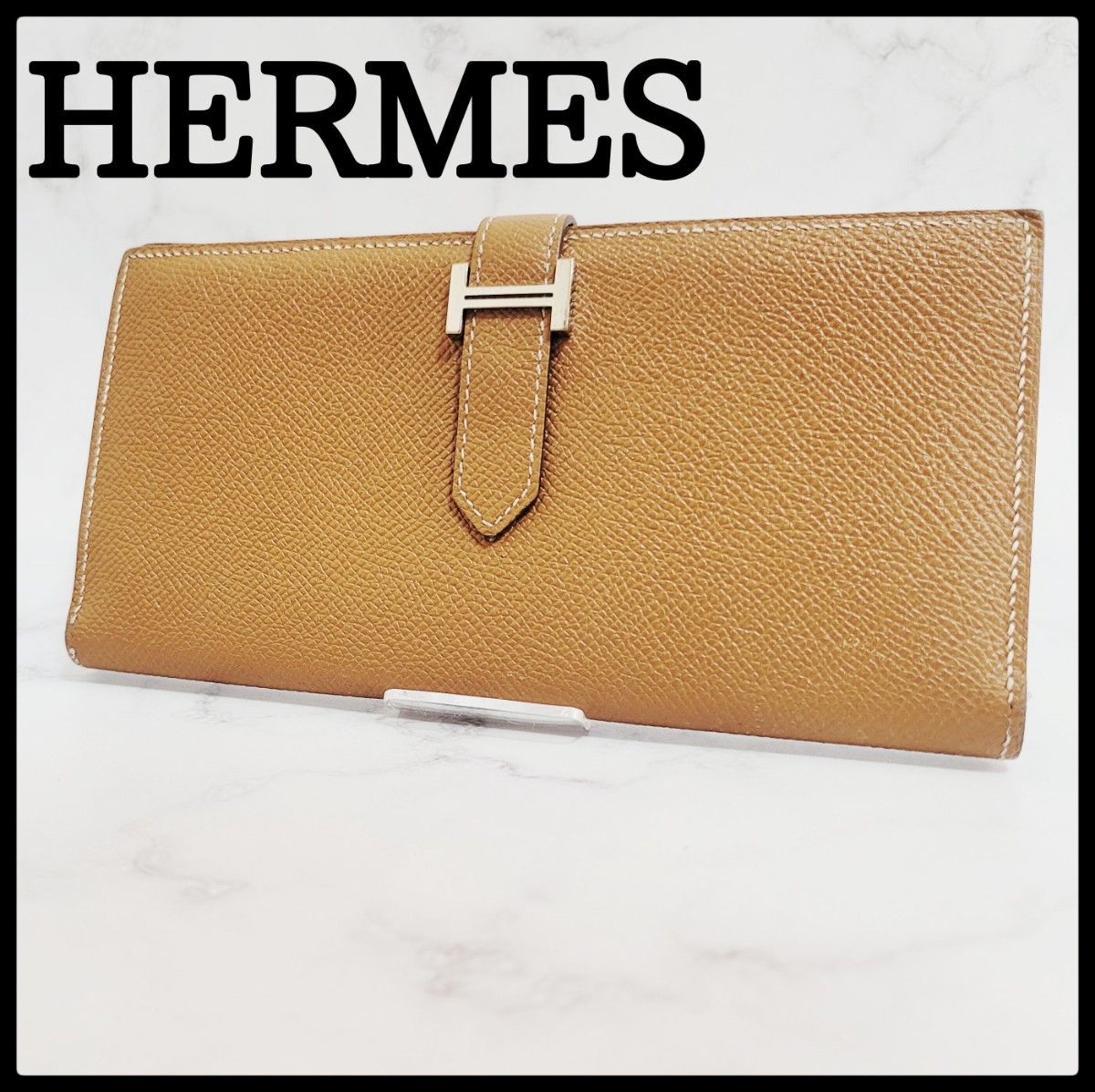 HERMES エルメス ベアンスフレ 茶色 ブラウン 長財布 | eclipseseal.com