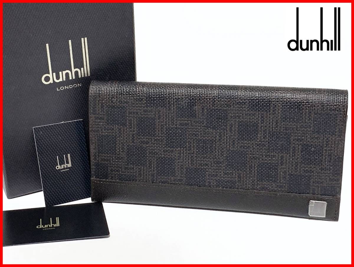 即決 dunhill ダンヒル 長財布 箱 ウォレット レディース メンズ D7_画像1