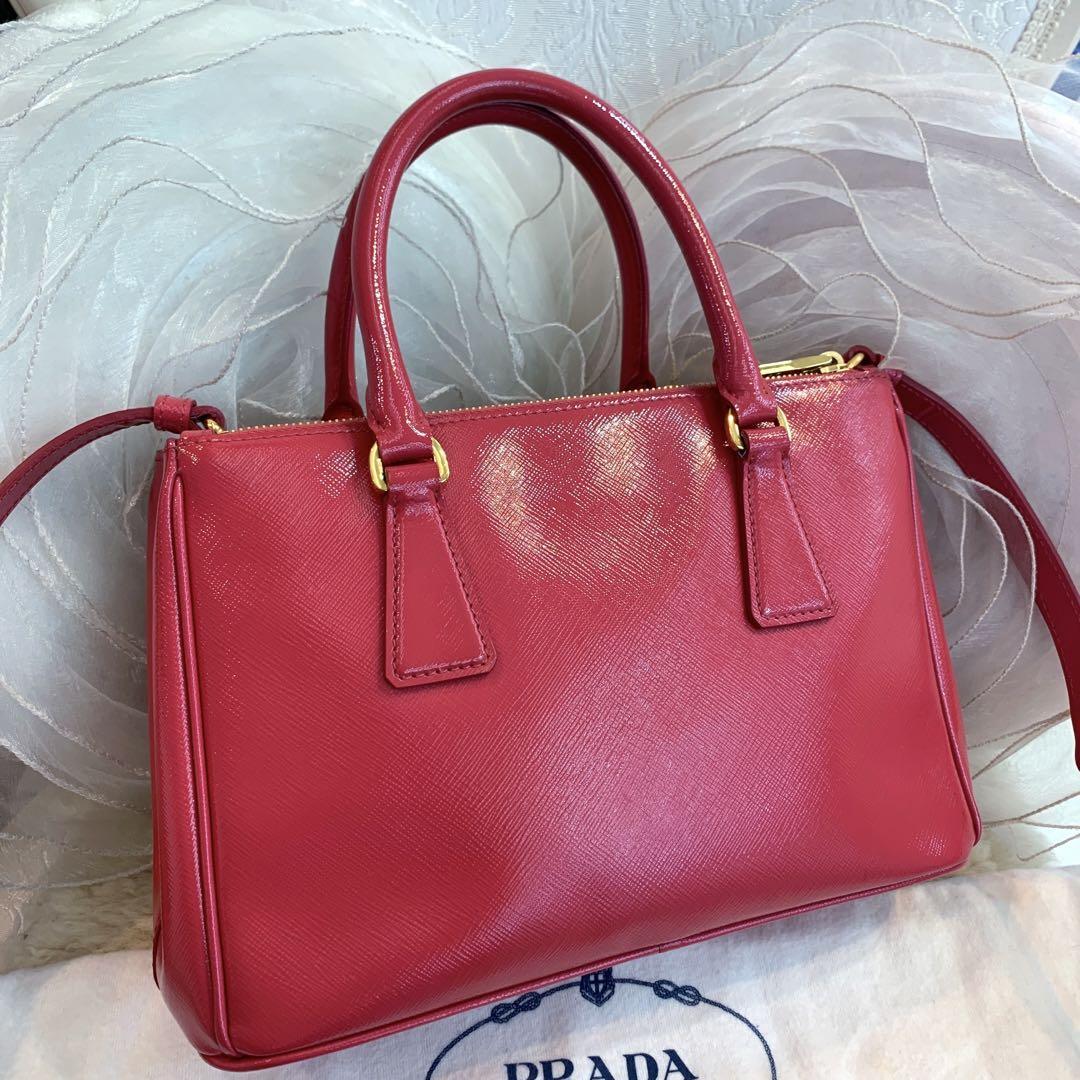 ☆美品☆PRADA サフィアーノヴェルニーチェ 2WAYショルダーバッグ ピンク