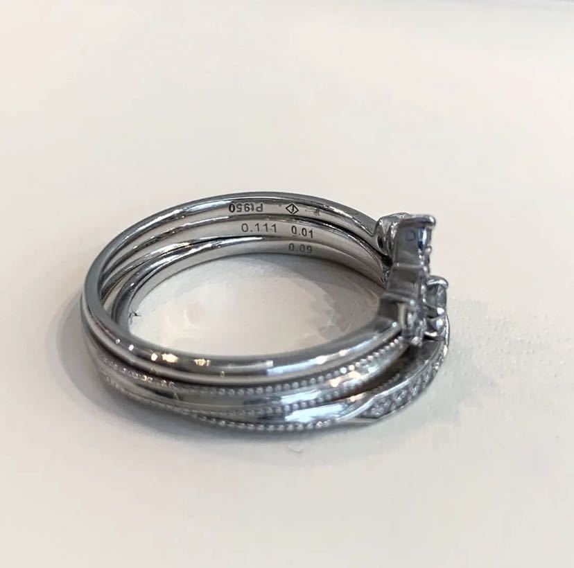 美品 フェスタリア プラチナ ダイヤモンドリング 3本セット 13号 美品 フェスタリア プラチナ ダイヤモンドリング 3本セット 13号