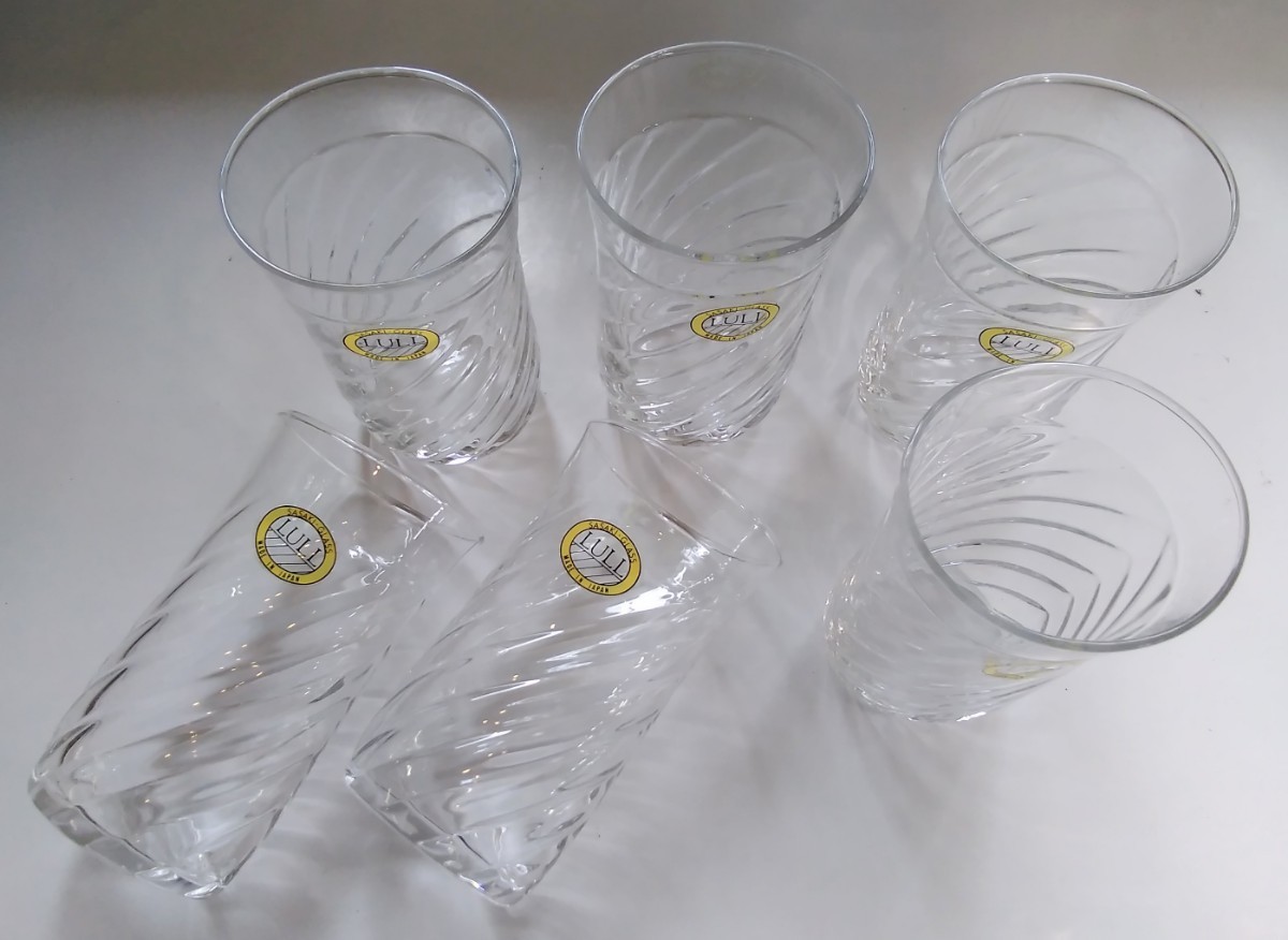 SASAKI GLASS LULL ◆佐々木 グラス　タンブラーセット　LULL◆ ６客揃え タンブラー楕円形 ビール/冷茶/ジュースに 未使用_画像4