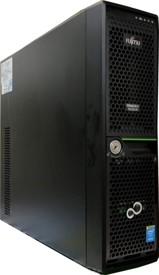 ●[Windows Server 2012 R2] 静音 小型サーバ 富士通 Primergy TX1320 M1 (QC Xeon E3-1220 V3 3.1GHz/16GB/2.5inch 300GB*3 SAS RAID/DVD)