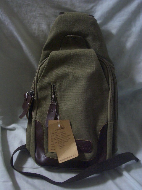 Tao Tao Shoulder / Crossbody Sling Travel Bag Canvas Brown ( new goods unused )