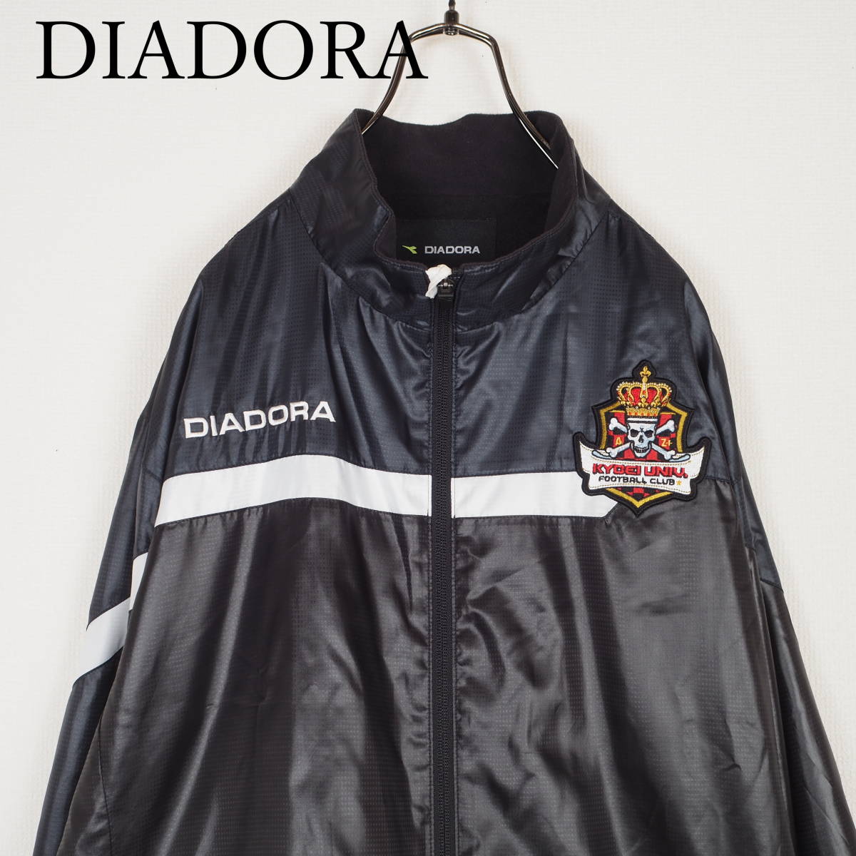 L0426*DIADORA*ディアドラ*メンズアウター*サイズO*黒×チャコール*_画像1