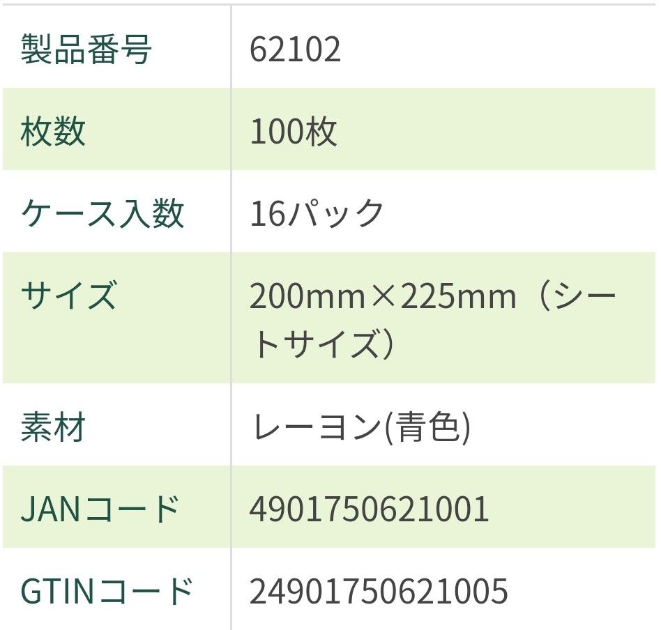 ハイジェネ　不織布ふきん　ワイパー　クレシア　クロス　ふきん　タオル　清掃用品　シート　飲食店　キッチン　衛生用品　厨房用品