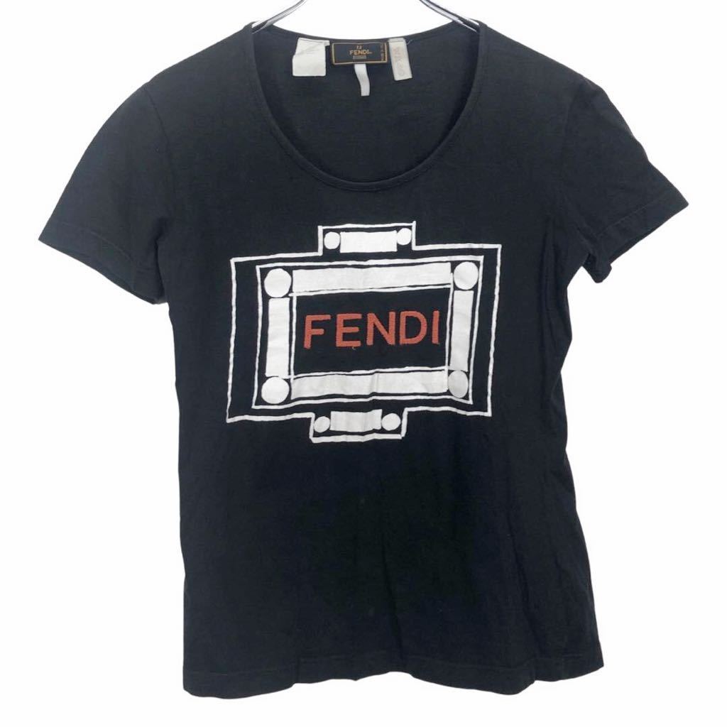 SALE／37%OFF】 FENDI フェンディ ブラック プリント 半袖 Tシャツ