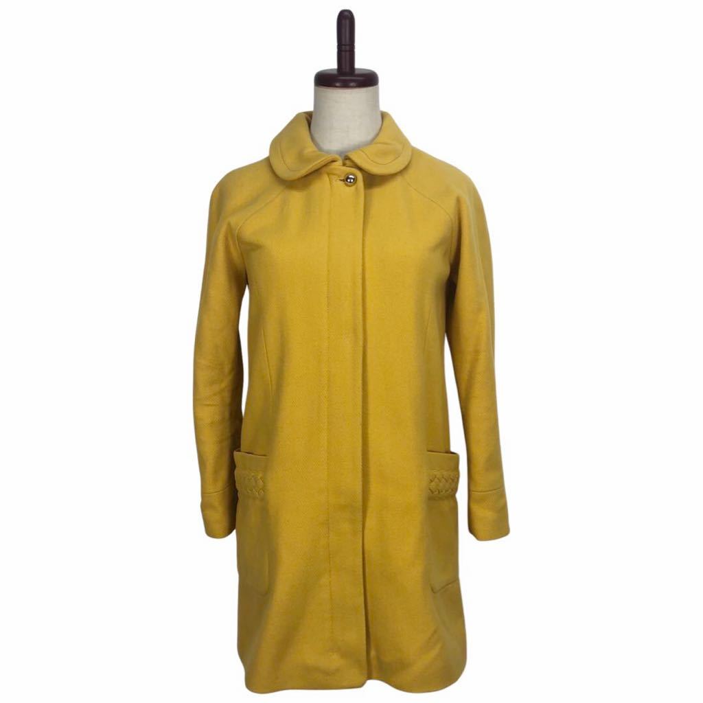 CHLOE Chloe lady's yellow long coat outer outer garment 12 inscription 