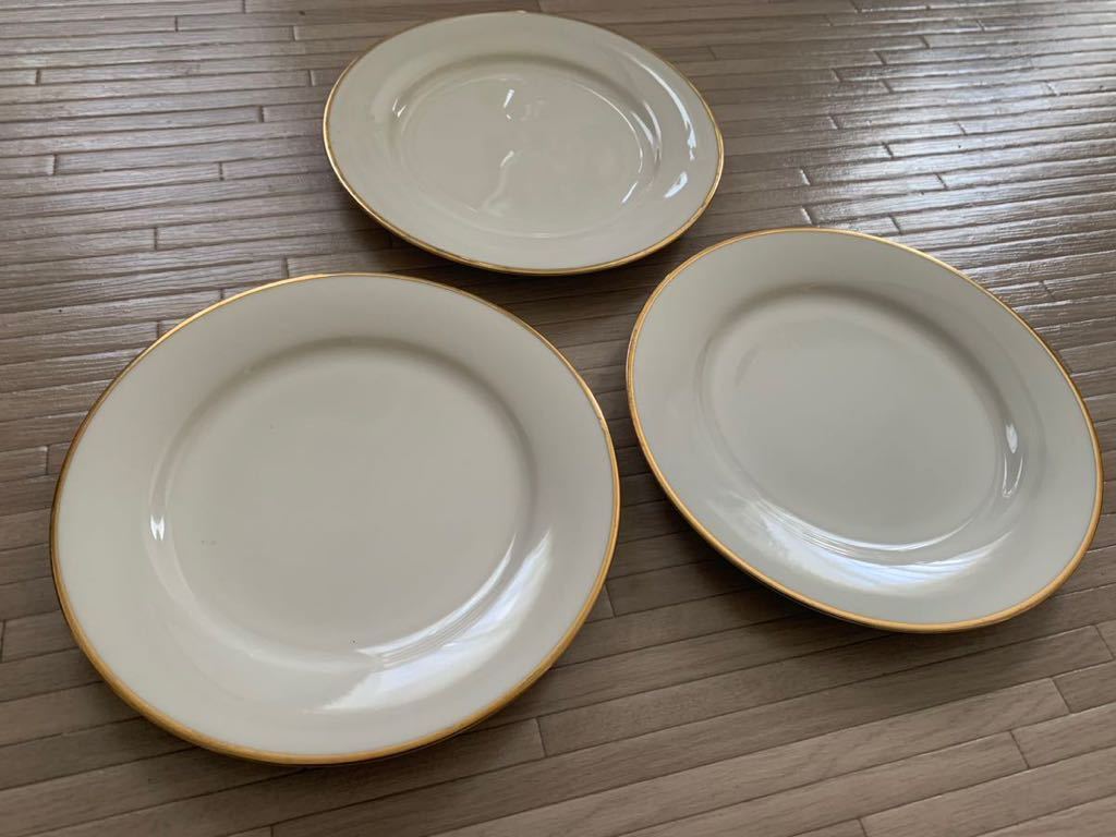 Noritake 金縁皿 約21cm 3枚セット ノリタケ アンティーク ビンテージ