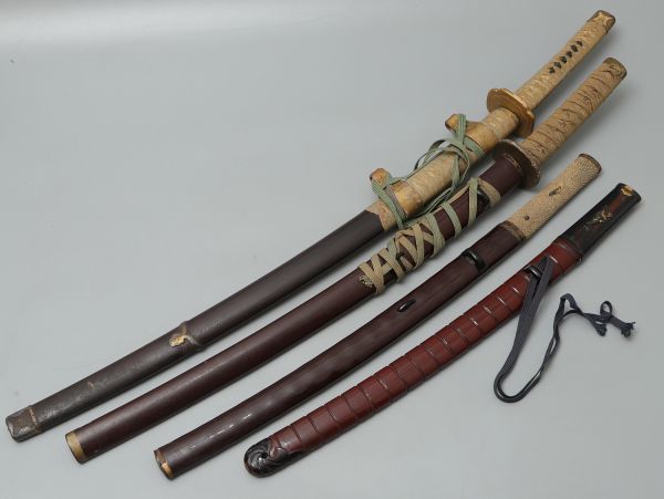 U738. 模造刀 鳥目貫 鮫肌柄 含む 拵え 四点まとめて / 武具日本刀装具