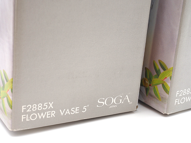 アンティーク デザイン 曽我ガラス SOGA JAPAN F2885X FLOWER VASE 5” フラワー ベース フラワーグラス 6個セットインテリア未使用保管品 _画像7