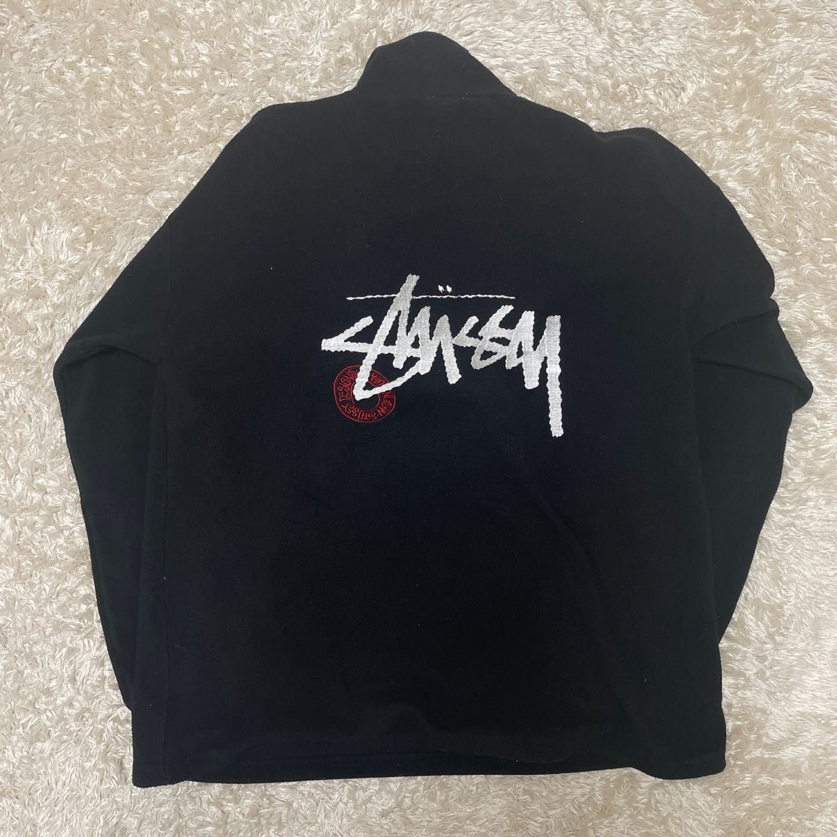 OLD STUSSY ハーフジップスウェット 白タグ USA製 刺繍ロゴ｜Yahoo