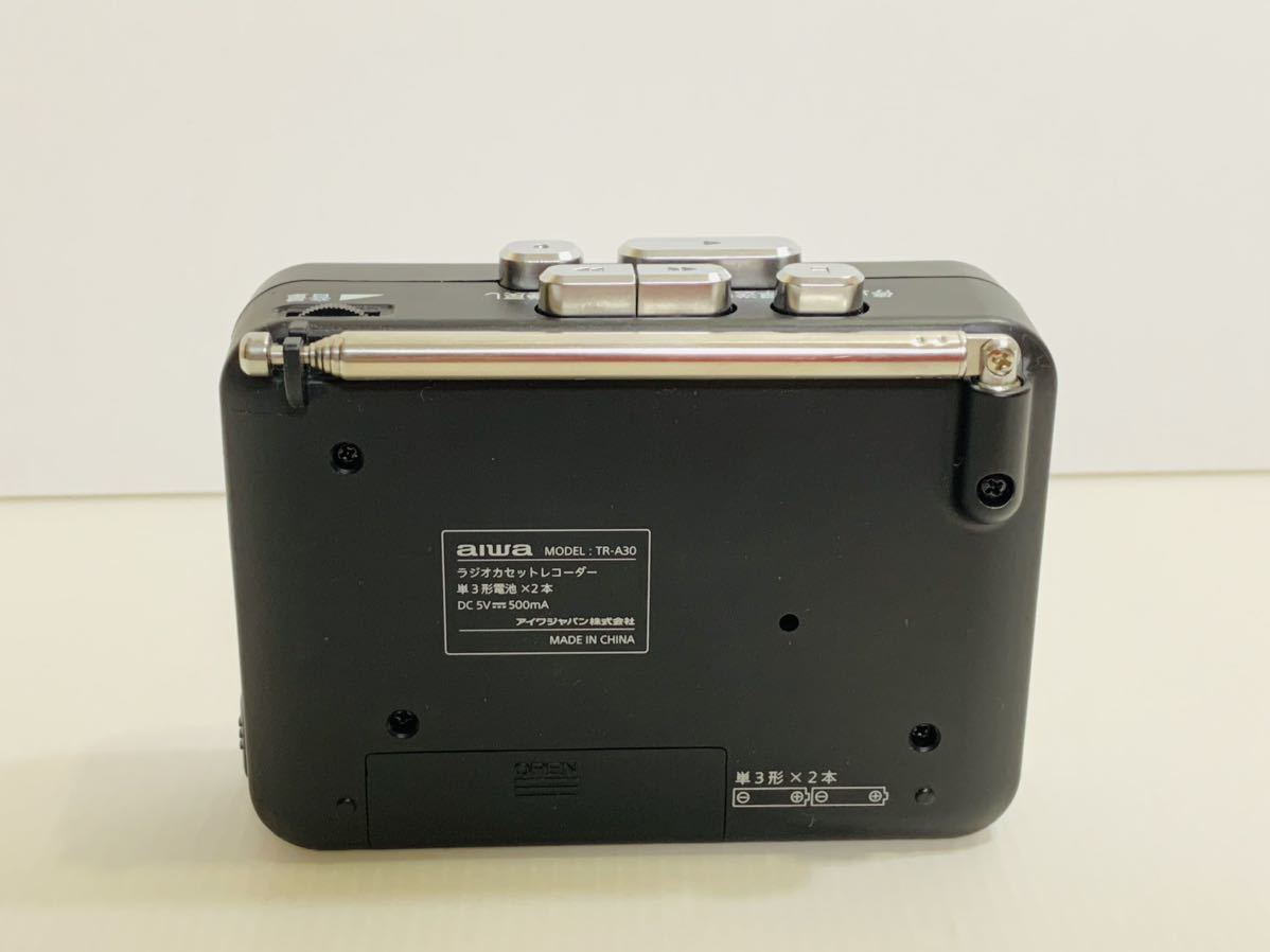 アイワ AIWA ポータブルラジオレコーダー/カセット TR-A30 再生録音 通電動作確認済み USBケーブル付き 単三電池×2本でも動作確認可能_画像5