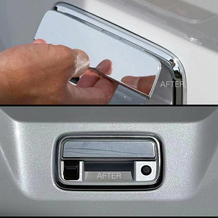 ダイハツ 新型 アトレー ハイゼットカーゴ S700V S710V バックドアハンドルパネル 外装カバー 鏡面メッキ上げ 2P_画像6